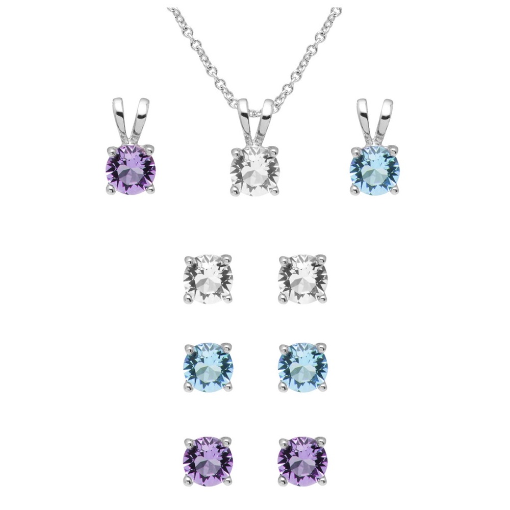 Set of 3 Swarovski crystal earrings and necklace